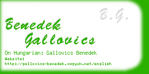 benedek gallovics business card